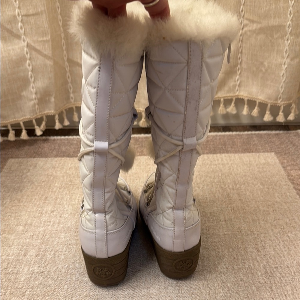 London Fog White Winter Rain Boots with Plush Lining - Picture 6 of 9